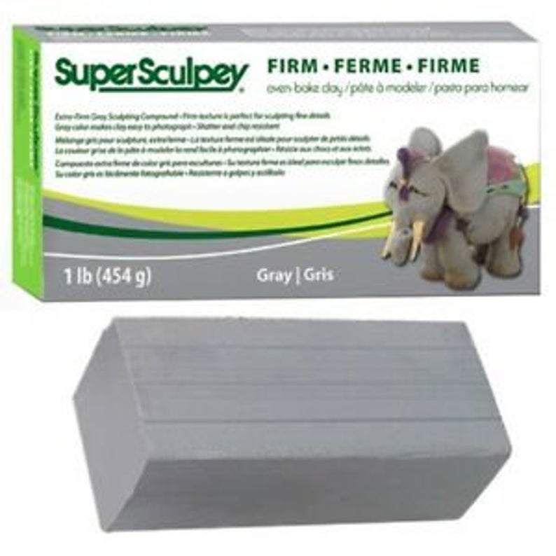 Super Sculpey Firm Clay 1 Pound Gray